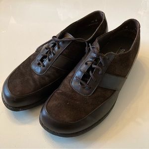 Brown Leather and Velvet Munro Sneakers